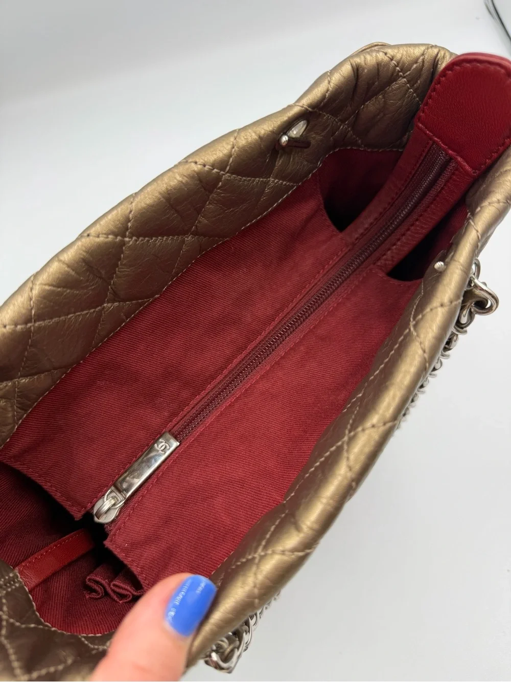 CHANEL vintage metallic cambon tote